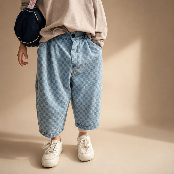 Mio Checkerboard Modern Cut Jeans (Indigo)