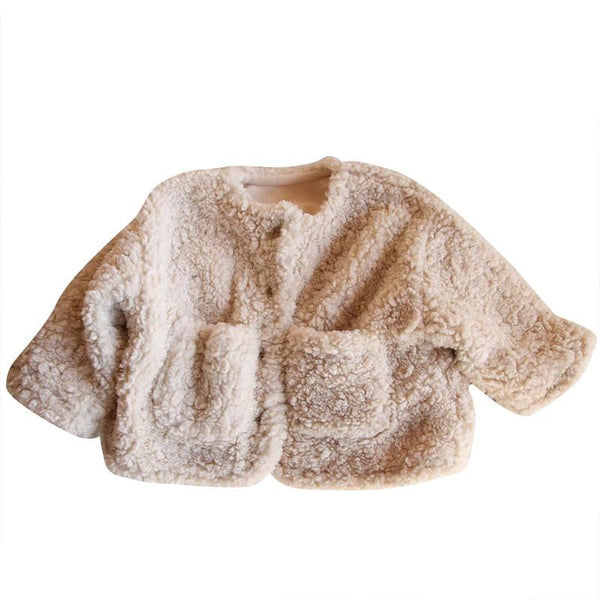 Etie Teddy Fleece Oversize Coat (Beige)