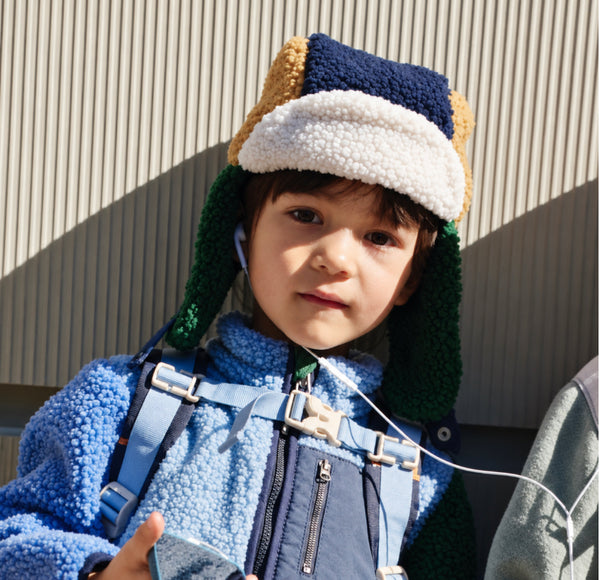 Bravo Aviator Teddy Pile Hat (Classic Navy Multi Mix)