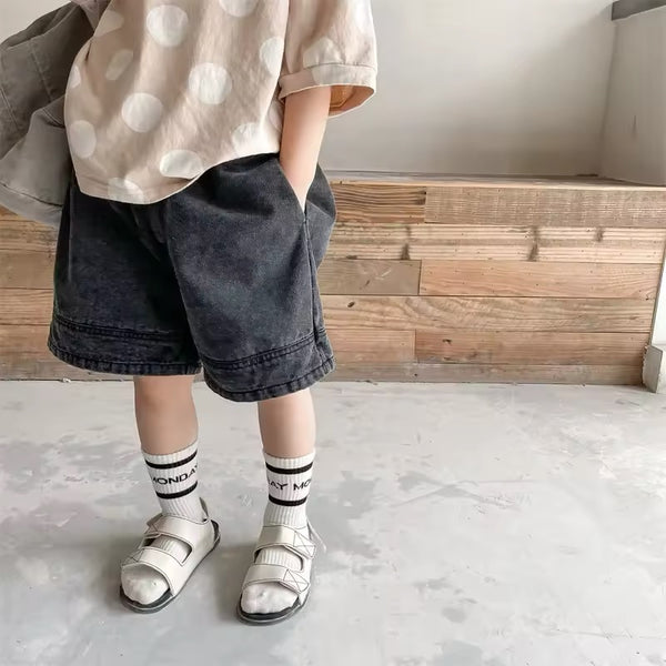 Nova Black Denim Shorts