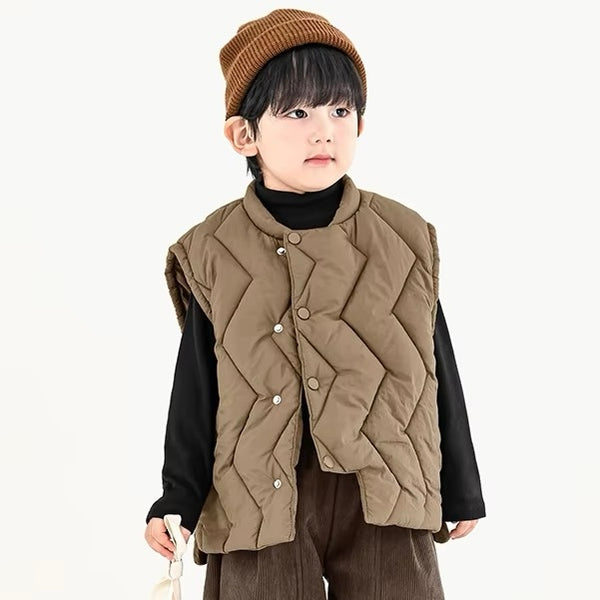 Zig Zag Quilt Puffer Gilet (Mocha)