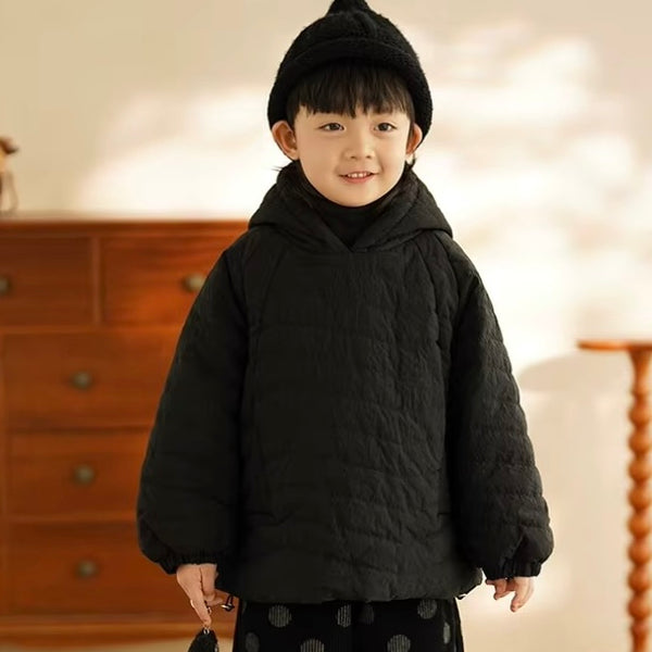 Cosy Quilted Hoodie Coat (Black)