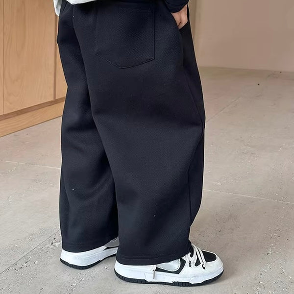 Modern Pleat Oversize Track Pants (Black)