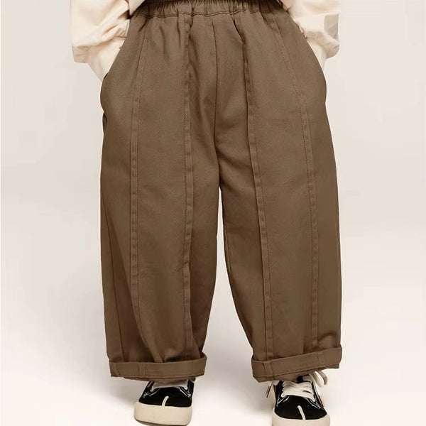 Seam Front Wide Leg Trouser Pants (Mocha)