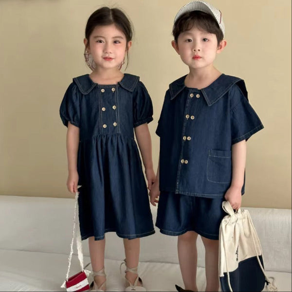 Barca Denim T-Shirt and Shorts Set