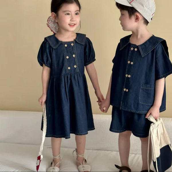 Barca Denim T-Shirt and Shorts Set