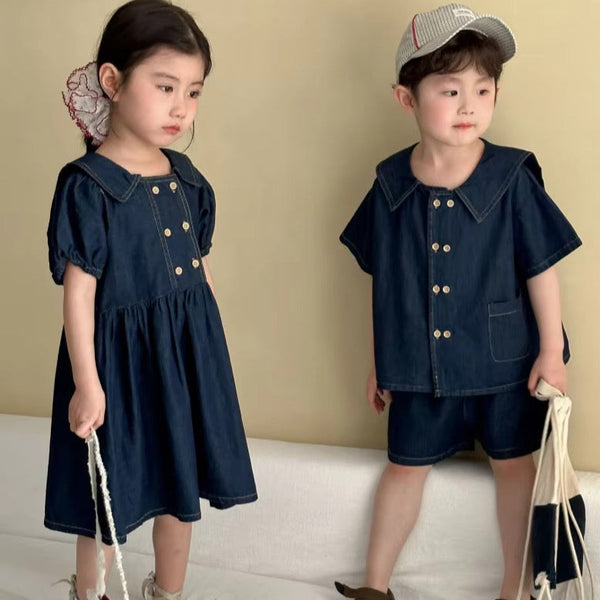 Barca Denim T-Shirt and Shorts Set