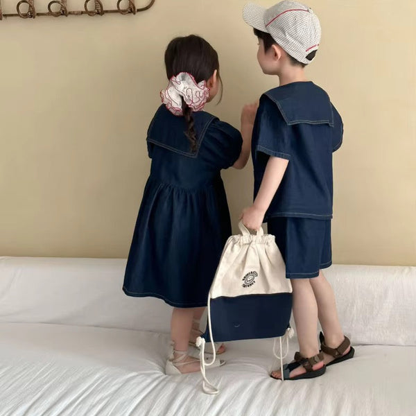 Barca Denim T-Shirt and Shorts Set