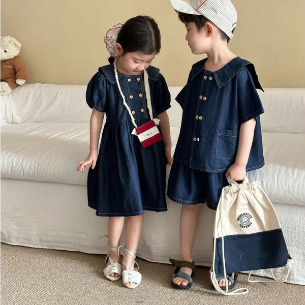 Barca Denim T-Shirt and Shorts Set