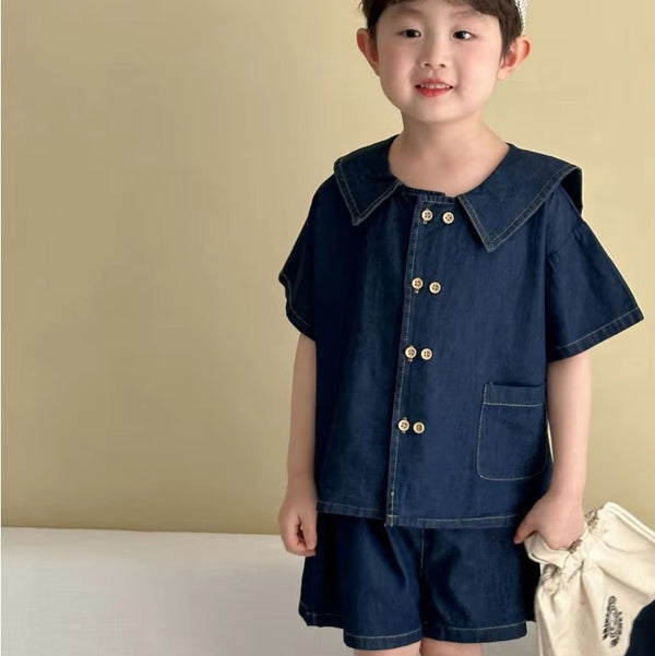 Barca Denim T-Shirt and Shorts Set