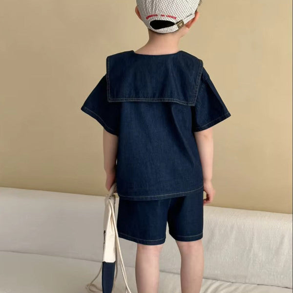 Barca Denim T-Shirt and Shorts Set