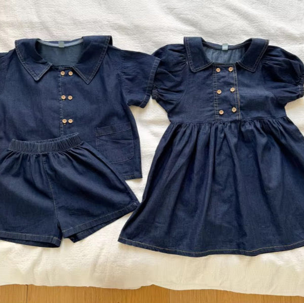 Barca Denim T-Shirt and Shorts Set