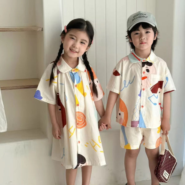 Pinto Print Shirt and Shorts Set