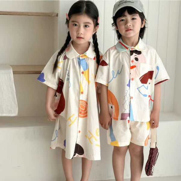 Pinto Print Shirt and Shorts Set