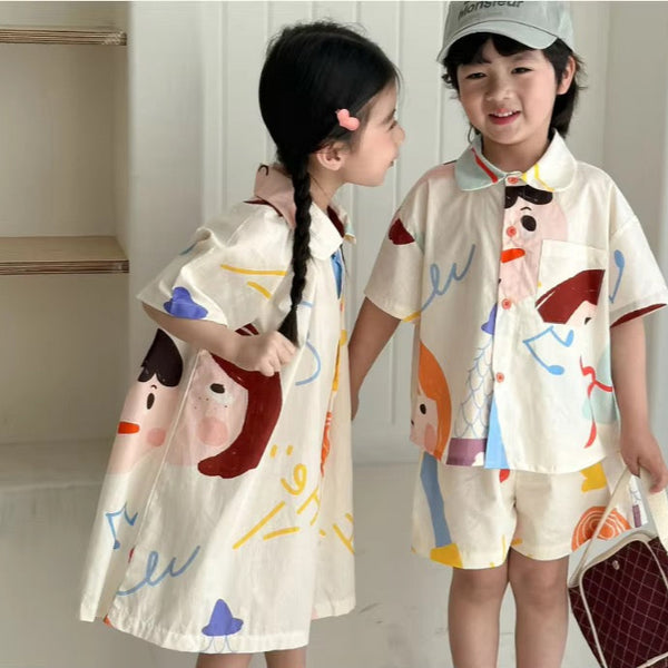 Pinto Print Shirt and Shorts Set