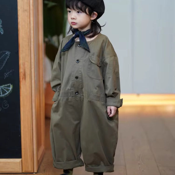 Rizo Round Button Overall Jumpsuit