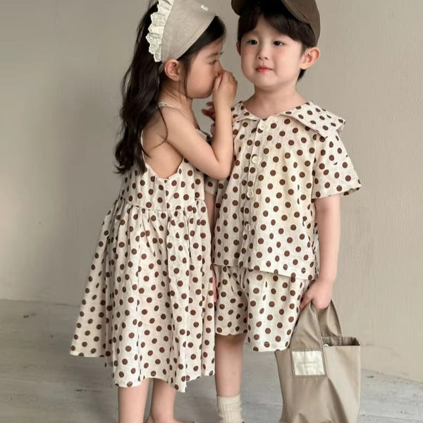 Polkadot Sailor Shirt and Shorts Set