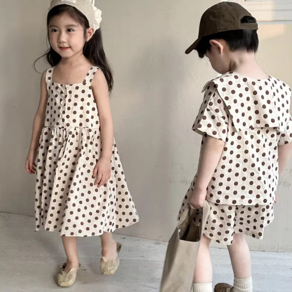 Polkadot Sailor Shirt and Shorts Set