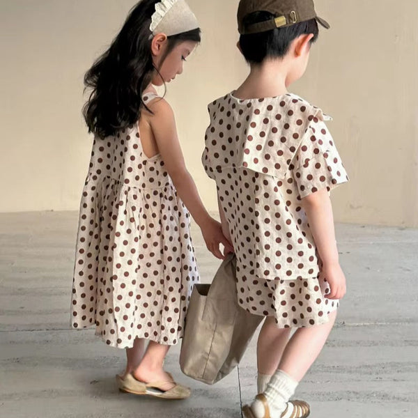 Polkadot Sailor Shirt and Shorts Set