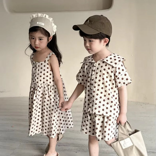 Polkadot Sailor Shirt and Shorts Set