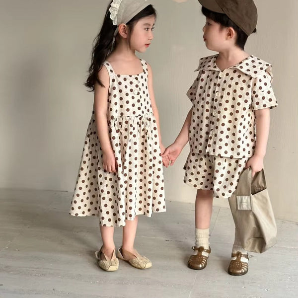 Polkadot Sailor Shirt and Shorts Set