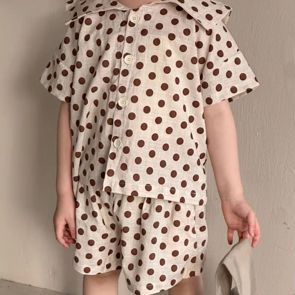 Polkadot Sailor Shirt and Shorts Set