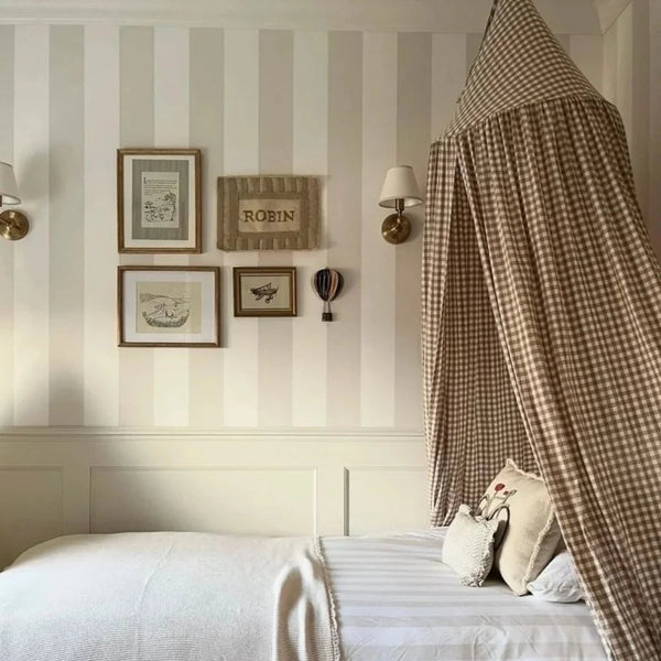 The Striped Hand Embroidered Personalised Wall Art (Choose Colour from Options)