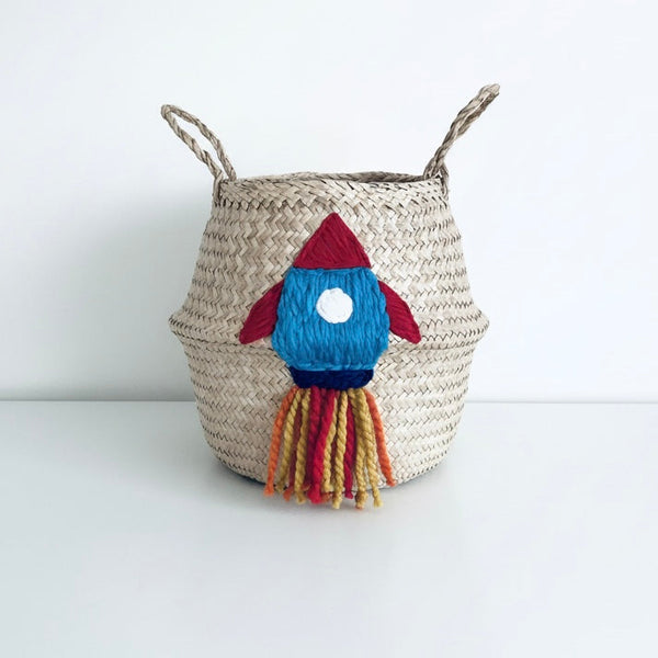 Rocket Handwoven Toy Storage Basket (Large)