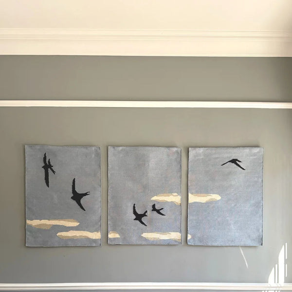 The Coast to Coast Triptych Hand Woven Wall Art