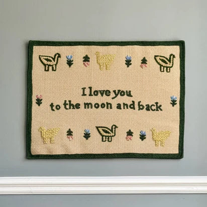The Moon and Back Hand Embroidered Wall Art