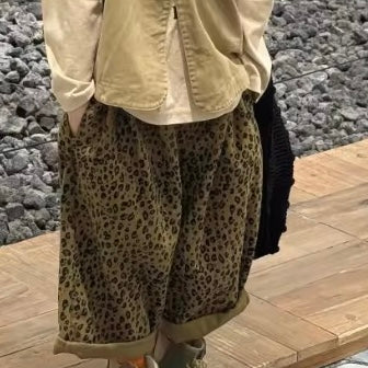 Cheetah Oversize Balloon Trousers (Natural Brown)