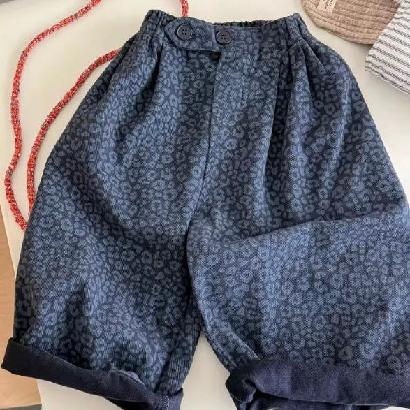 Cheetah Oversize Balloon Trousers (Blue)