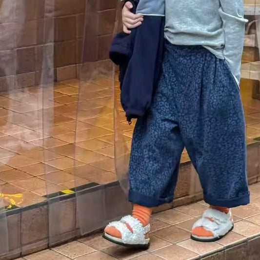 Cheetah Oversize Balloon Trousers (Blue)