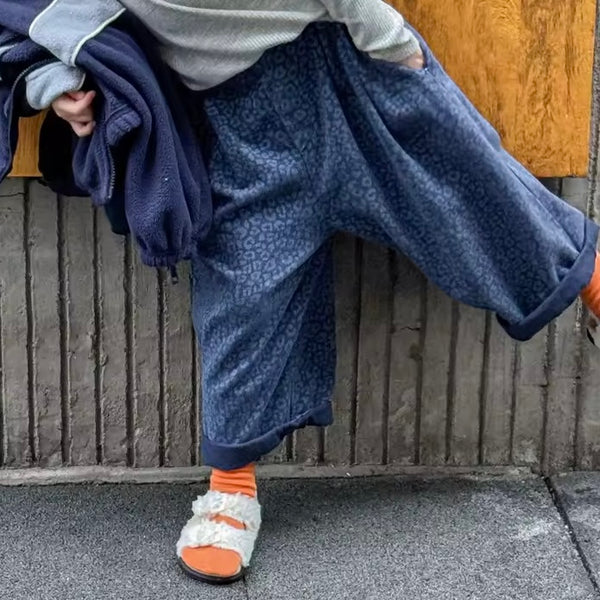 Cheetah Oversize Balloon Trousers (Blue)