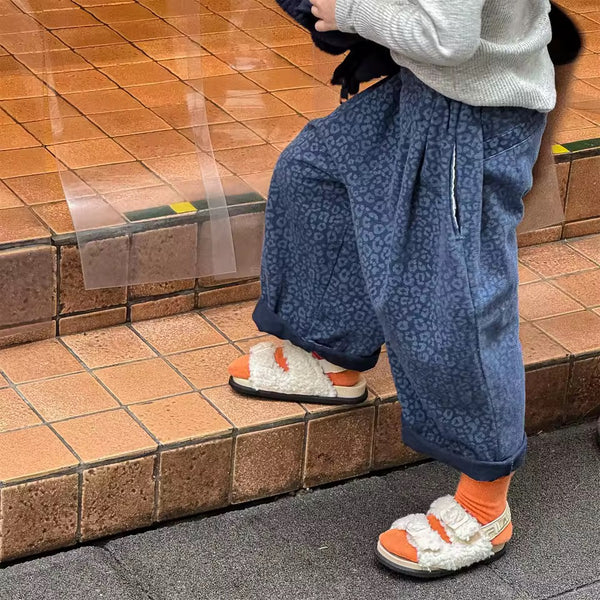 Cheetah Oversize Balloon Trousers (Blue)