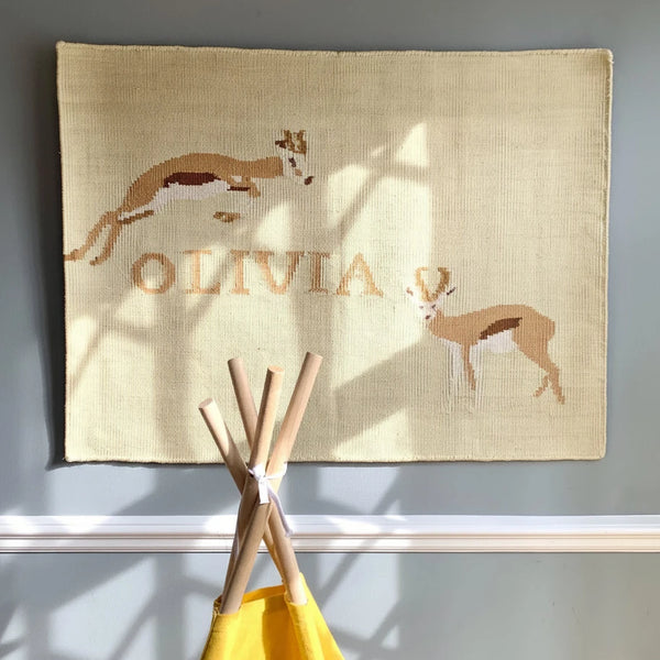 The Springbok Hand Woven Personalised Wall Art