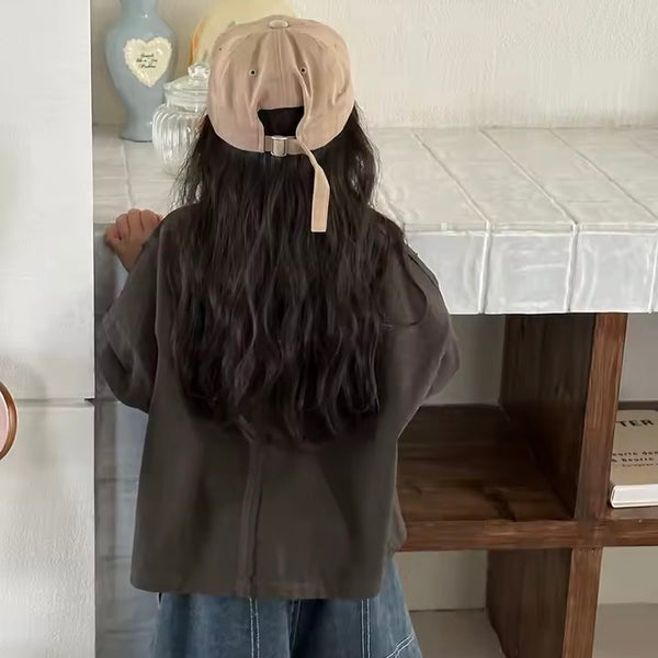 Ernie 'Overlap Button Oversize Long Sleeve Tee (Grey Green)