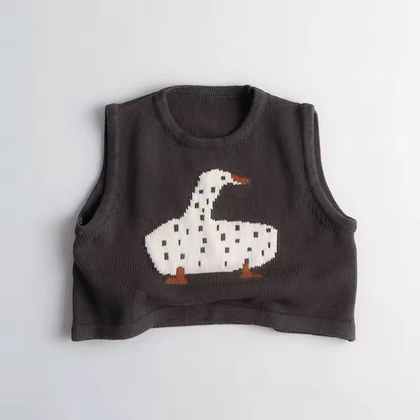 Lucky Ducky Sleeveless Knit Vest