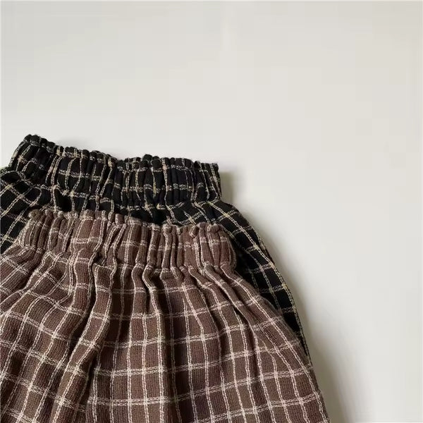 Paolo Plaid Check Oversize Trousers (Chocolate)