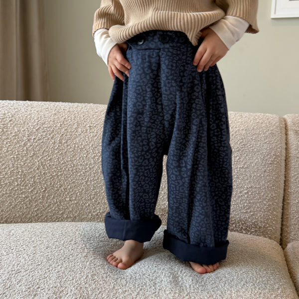 Cheetah Oversize Balloon Trousers (Blue)
