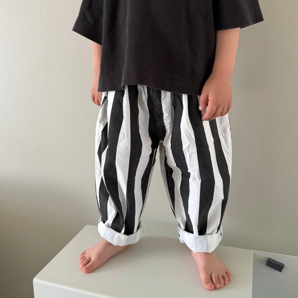 Charcoal Stripe Tapered Trousers