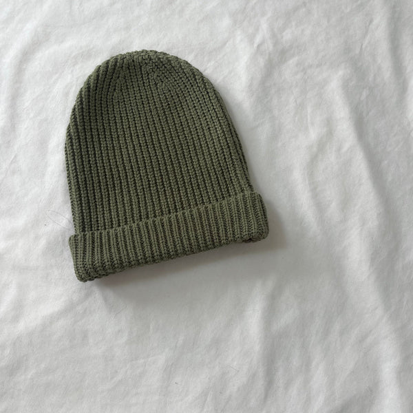 MAMA Aspen Chunky Knit Beanie Hat (Olive)