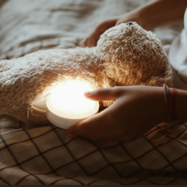 Organic Cotton Humming Bear with Night Light (Grey)
