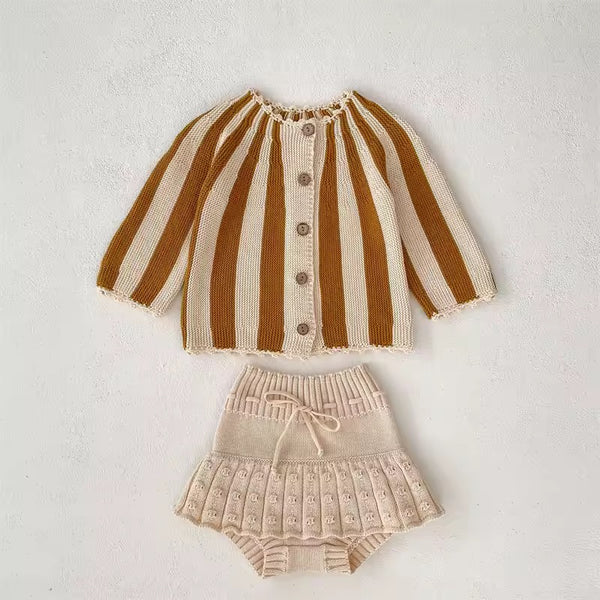 Kika Stripe Knit Button Up Cardigan