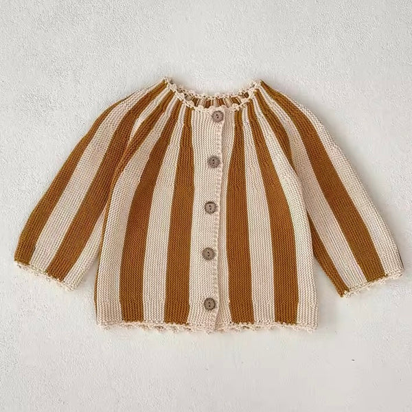 Kika Stripe Knit Button Up Cardigan