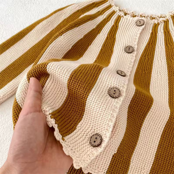 Kika Stripe Knit Button Up Cardigan