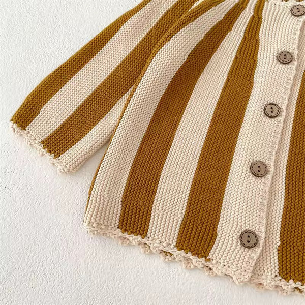 Kika Stripe Knit Button Up Cardigan