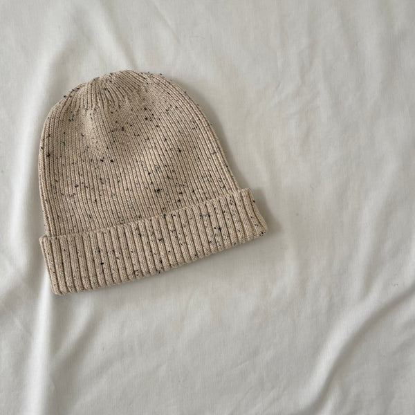 MAMA Noa Chunky Knit Beanie Hat (Oat Flecked)