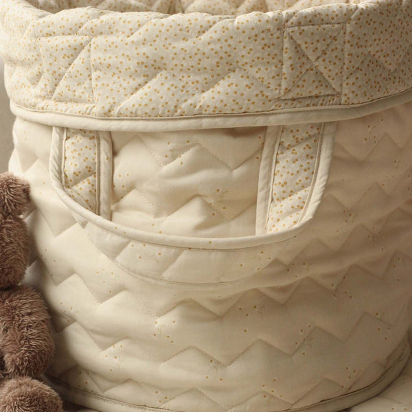 Large Quilted Reversible Storage Basket (Wild Chamomile)