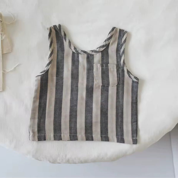 Eneko Stripe Shorts Vest Set